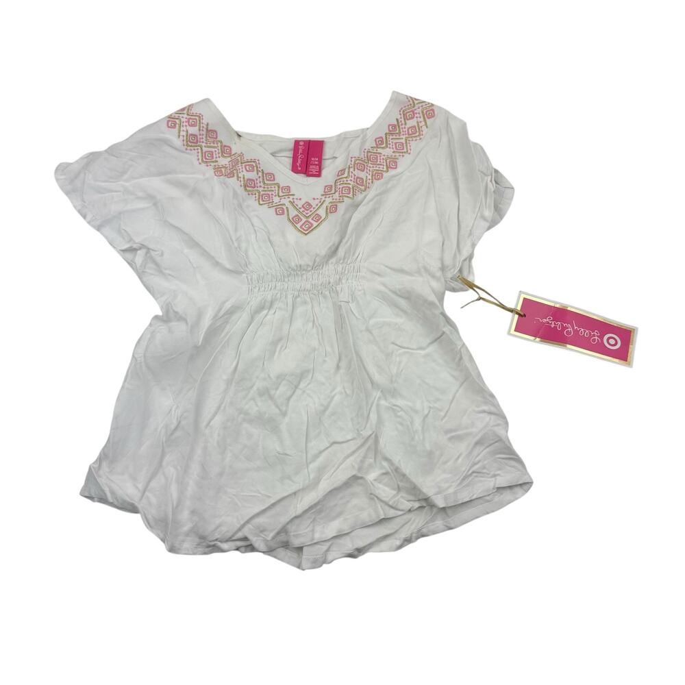 Lilly Pulitzer Embroidered White Top, Size 7/8
